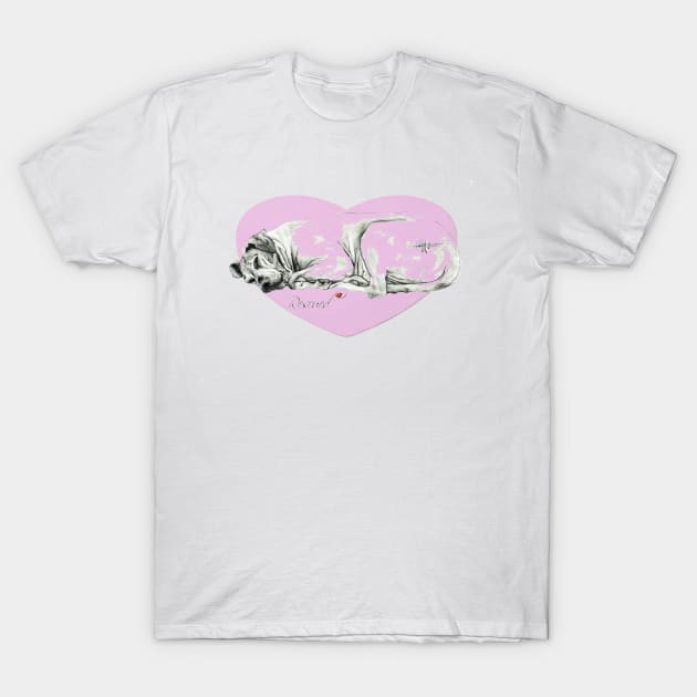 Rescued w Pink Heart XO T-Shirt by Leisa